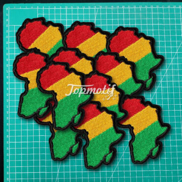 Factory supply juneteenth african map pattern embroidered chenille patch