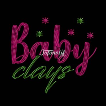 Wholesale Baby Days Rhinestone Logo Heat Transfer Design Hotfix Rhinestone Template Pattern For Garments